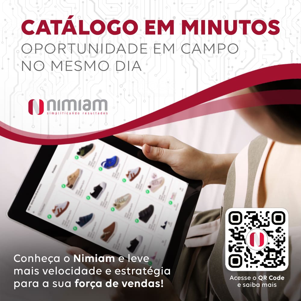 Catálogo em minutos. Oportunidade em campo no mesmo dia.